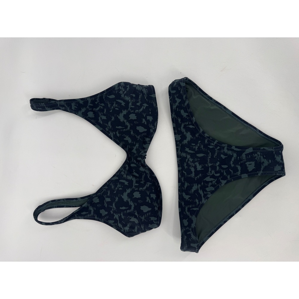 Vuori Bikini Set Women XS Green Abstract Print Two Piece Swimsuit - Picture 5 of 6